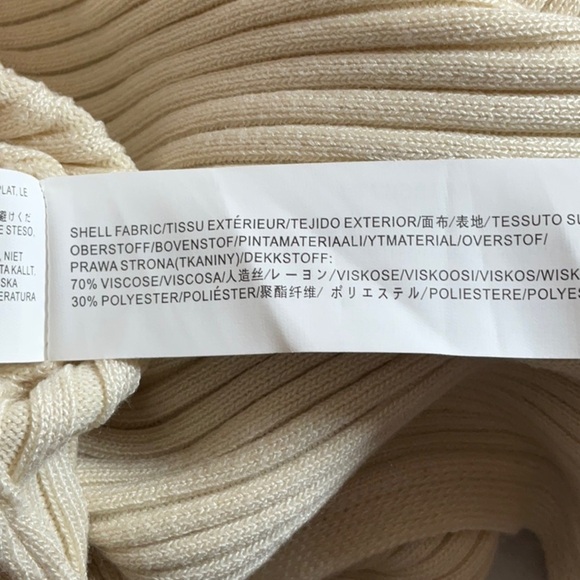 Joie Dress Women's Beige Knit Ribbed Collared Short Sleeve Maxi NWOT Size L - Picture 11 of 12